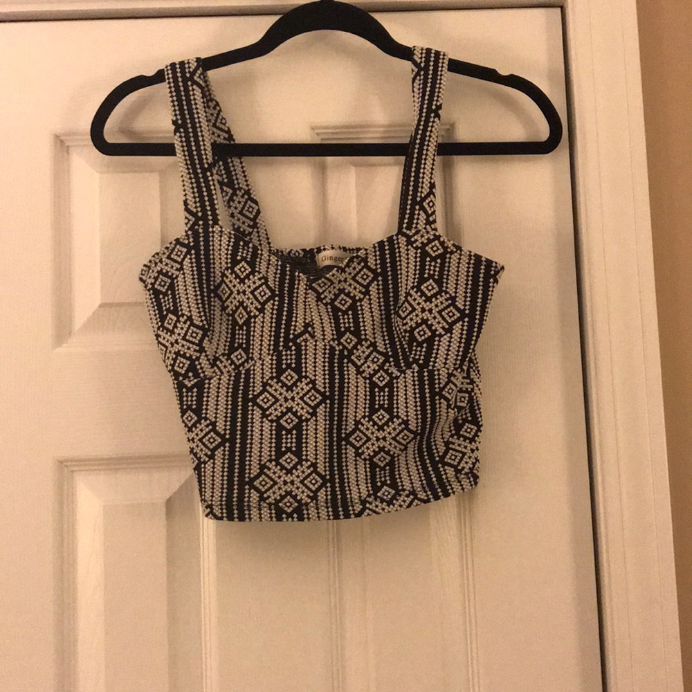 Black and white crop top